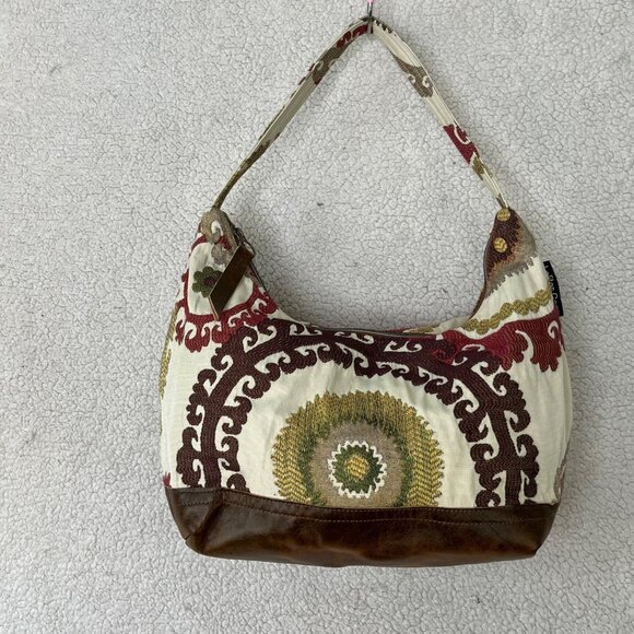 Lolita Chisholm Mandalla Tapestry & Leather Boho Bag With 4 Inner Pockets - Picture 12 of 12